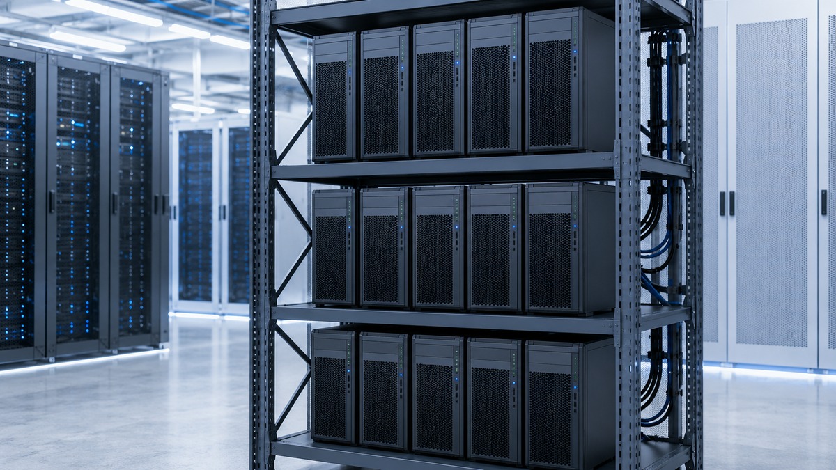 19インチラックとタワー型サーバーなどの収容イメージ